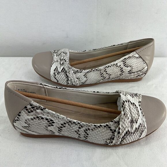 BareTraps Snakeskin-Embossed Mitsy Flats- Cream Multi- Size 8.5 M- NIB - Picture 5 of 8